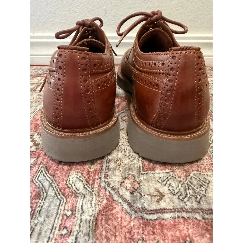 Cole Haan Mens British Tan Leather Wingtip Oxford Shoes C37037 Size 11.5 M